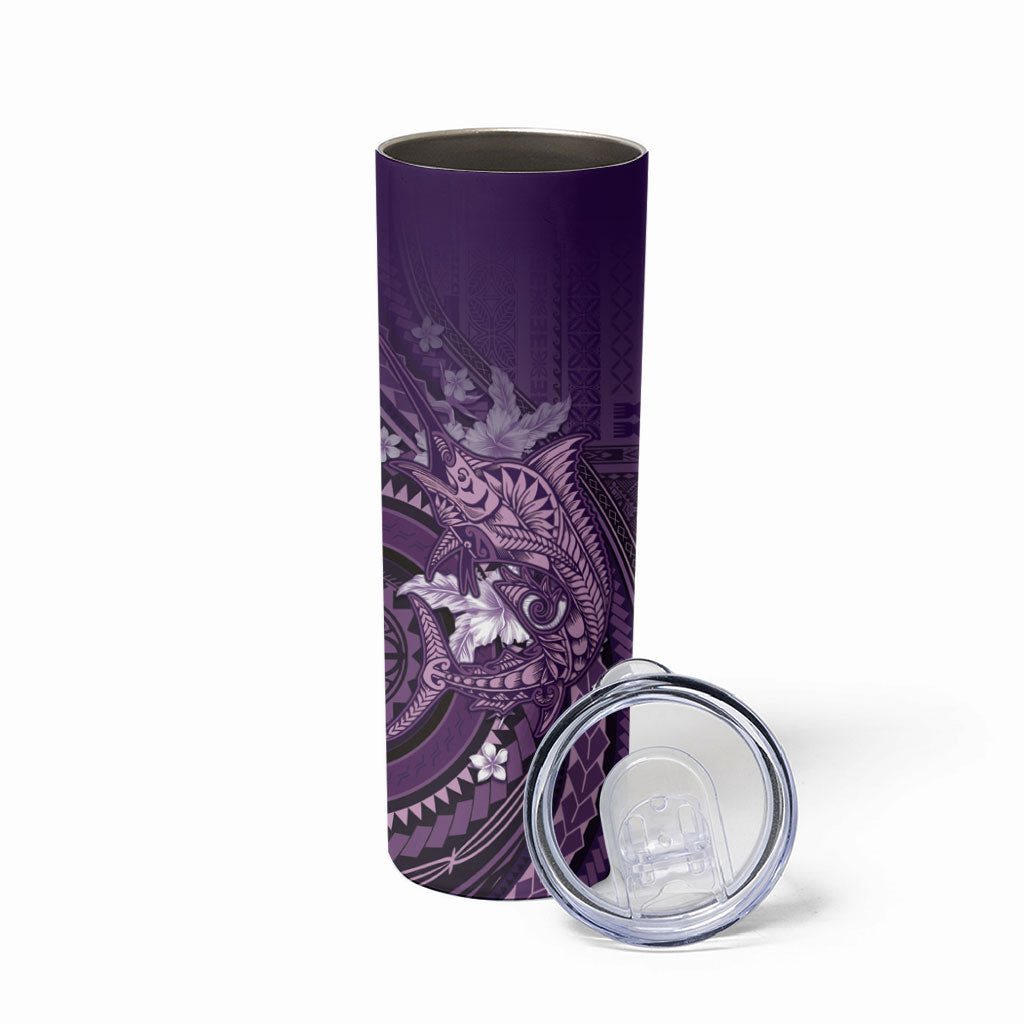 Samoa Tatau Marlin Skinny Tumbler With Siapo Motifs Violet LT05 - Polynesian Pride
