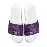 Samoa Tatau Marlin Slide Sandals With Siapo Motifs Violet LT05 Violet - Polynesian Pride