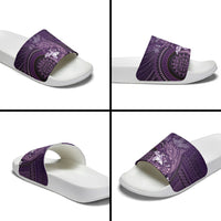 Samoa Tatau Marlin Slide Sandals With Siapo Motifs Violet LT05 - Polynesian Pride