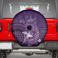 Samoa Tatau Marlin Spare Tire Cover With Siapo Motifs Violet LT05 - Polynesian Pride