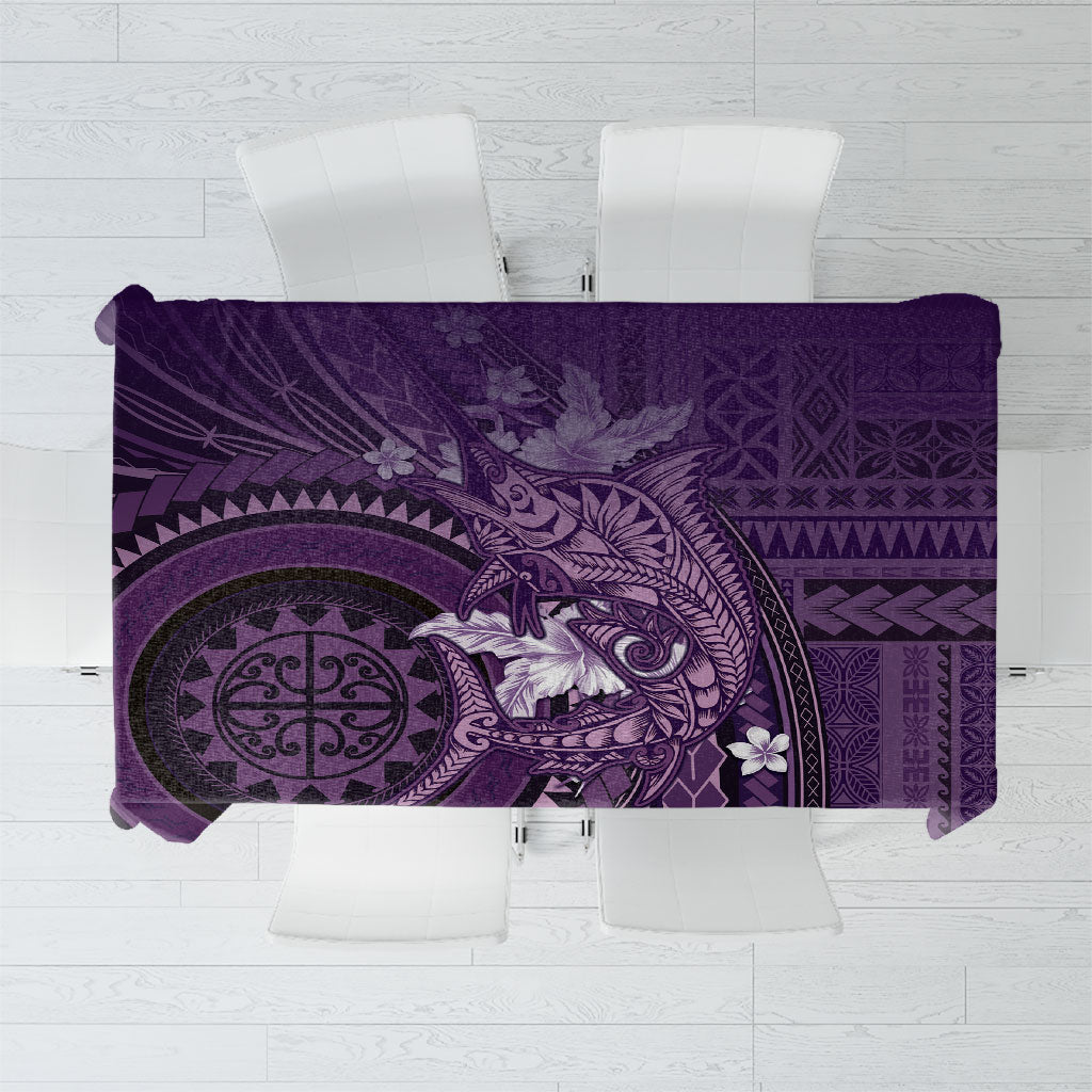 Samoa Tatau Marlin Tablecloth With Siapo Motifs Violet LT05 Violet - Polynesian Pride