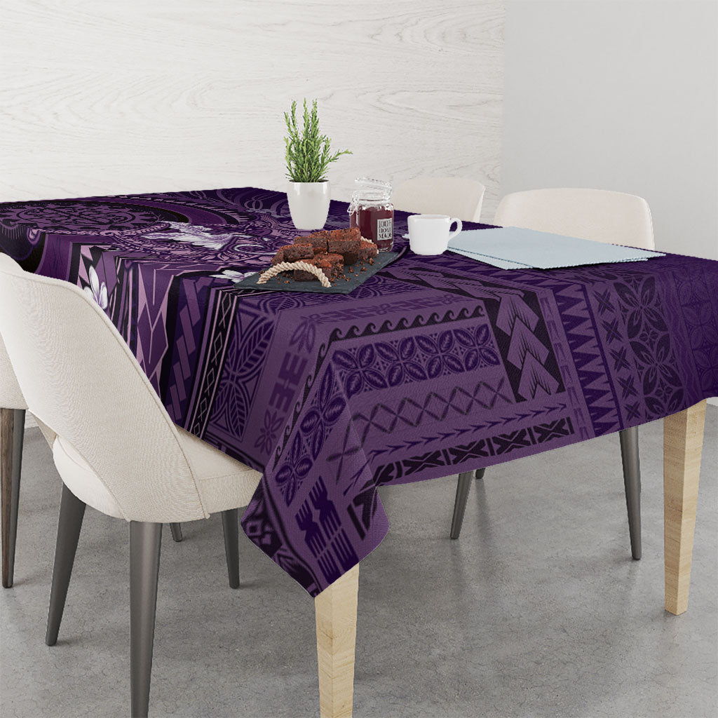 Samoa Tatau Marlin Tablecloth With Siapo Motifs Violet LT05 - Polynesian Pride