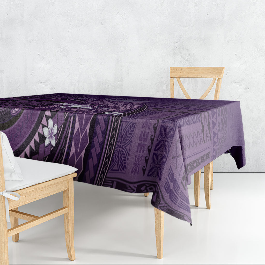 Samoa Tatau Marlin Tablecloth With Siapo Motifs Violet LT05 - Polynesian Pride