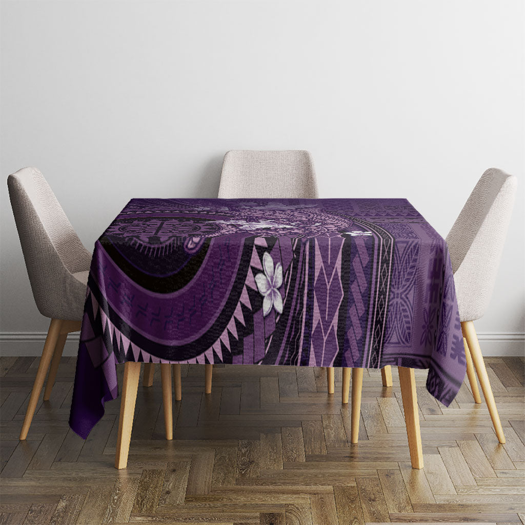 Samoa Tatau Marlin Tablecloth With Siapo Motifs Violet LT05 - Polynesian Pride