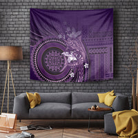 Samoa Tatau Marlin Tapestry With Siapo Motifs Violet