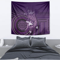Samoa Tatau Marlin Tapestry With Siapo Motifs Violet