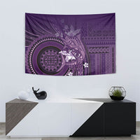 Samoa Tatau Marlin Tapestry With Siapo Motifs Violet