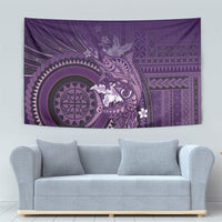 Samoa Tatau Marlin Tapestry With Siapo Motifs Violet