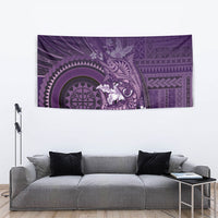 Samoa Tatau Marlin Tapestry With Siapo Motifs Violet
