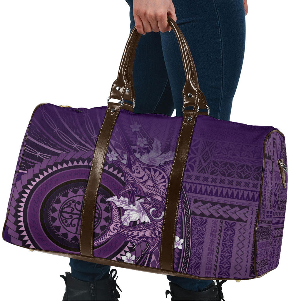 Samoa Tatau Marlin Travel Bag With Siapo Motifs Violet LT05 - Polynesian Pride