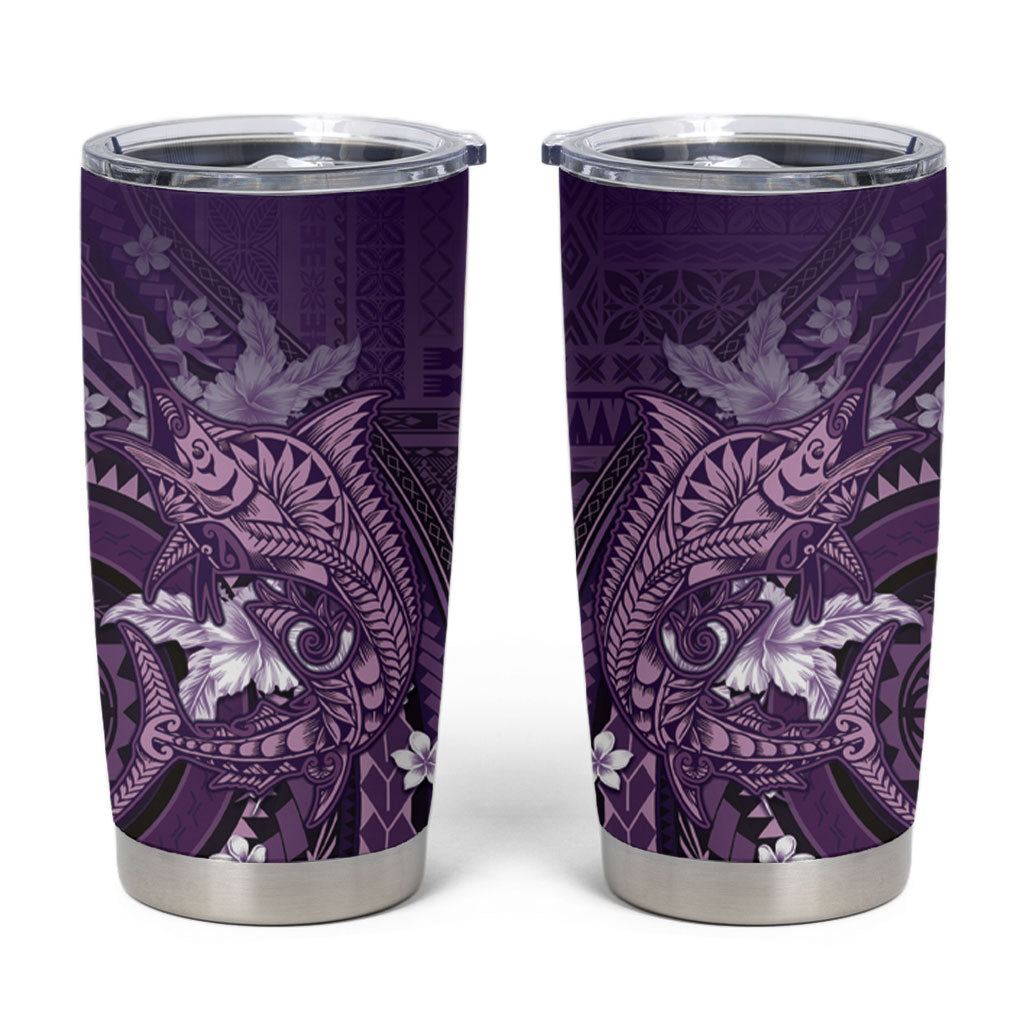 Samoa Tatau Marlin Tumbler Cup With Siapo Motifs Violet LT05 Violet - Polynesian Pride