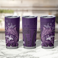 Samoa Tatau Marlin Tumbler Cup With Siapo Motifs Violet LT05 - Polynesian Pride