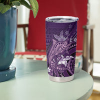 Samoa Tatau Marlin Tumbler Cup With Siapo Motifs Violet LT05 - Polynesian Pride
