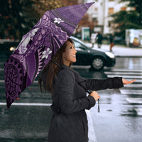 Samoa Tatau Marlin Umbrella With Siapo Motifs Violet LT05 - Polynesian Pride