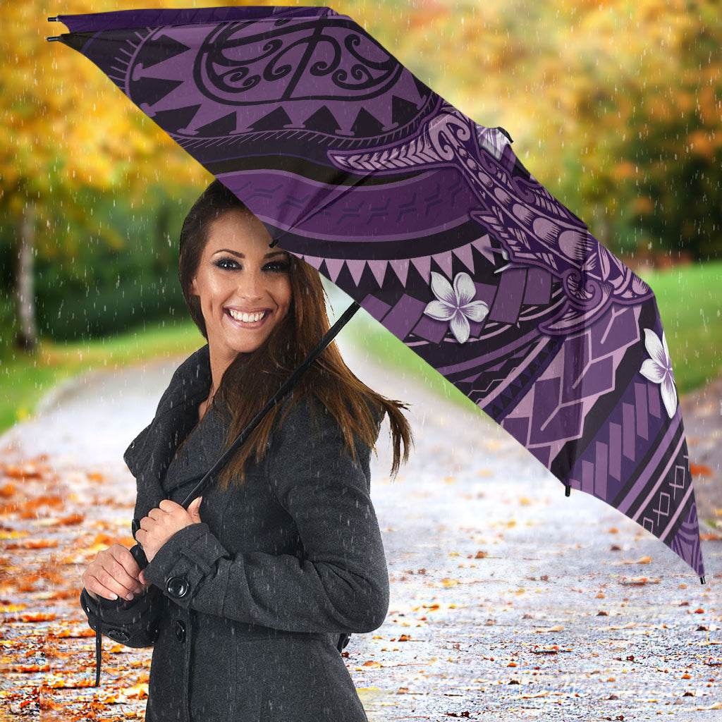 Samoa Tatau Marlin Umbrella With Siapo Motifs Violet LT05 - Polynesian Pride
