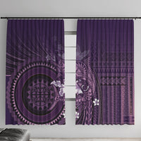 Samoa Tatau Marlin Window Curtain With Siapo Motifs Violet