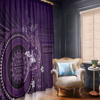 Samoa Tatau Marlin Window Curtain With Siapo Motifs Violet