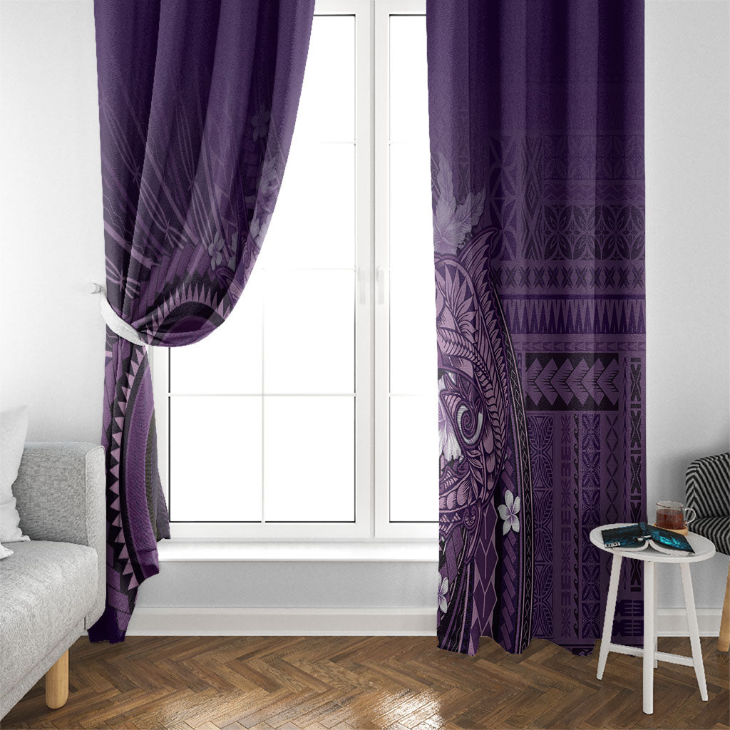 Samoa Tatau Marlin Window Curtain With Siapo Motifs Violet