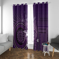 Samoa Tatau Marlin Window Curtain With Siapo Motifs Violet