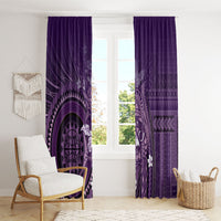 Samoa Tatau Marlin Window Curtain With Siapo Motifs Violet