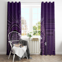 Samoa Tatau Marlin Window Curtain With Siapo Motifs Violet