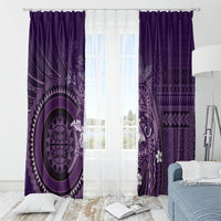 Samoa Tatau Marlin Window Curtain With Siapo Motifs Violet