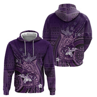 Samoa Tatau Marlin Zip Hoodie With Siapo Motifs Violet LT05 - Polynesian Pride