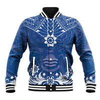 Wikin te Taetae ni Kiribati Baseball Jacket Pacific Tapa Pattern LT05 Unisex Blue - Polynesian Pride