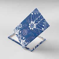 Wikin te Taetae ni Kiribati Canvas Wall Art Pacific Tapa Pattern LT05 With Frame Blue - Polynesian Pride