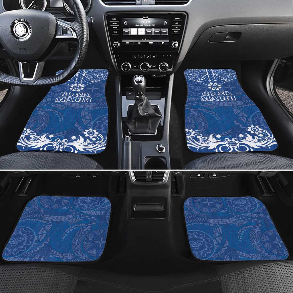 Wikin te Taetae ni Kiribati Car Mats Pacific Tapa Pattern LT05 Set 4pcs Blue - Polynesian Pride