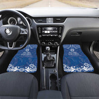 Wikin te Taetae ni Kiribati Car Mats Pacific Tapa Pattern LT05 Set 2pcs - Front Blue - Polynesian Pride