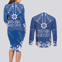 Wikin te Taetae ni Kiribati Couples Matching Long Sleeve Bodycon Dress and Long Sleeve Button Shirt Pacific Tapa Pattern LT05 - Polynesian Pride
