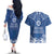 Wikin te Taetae ni Kiribati Couples Matching Off The Shoulder Long Sleeve Dress and Hawaiian Shirt Pacific Tapa Pattern