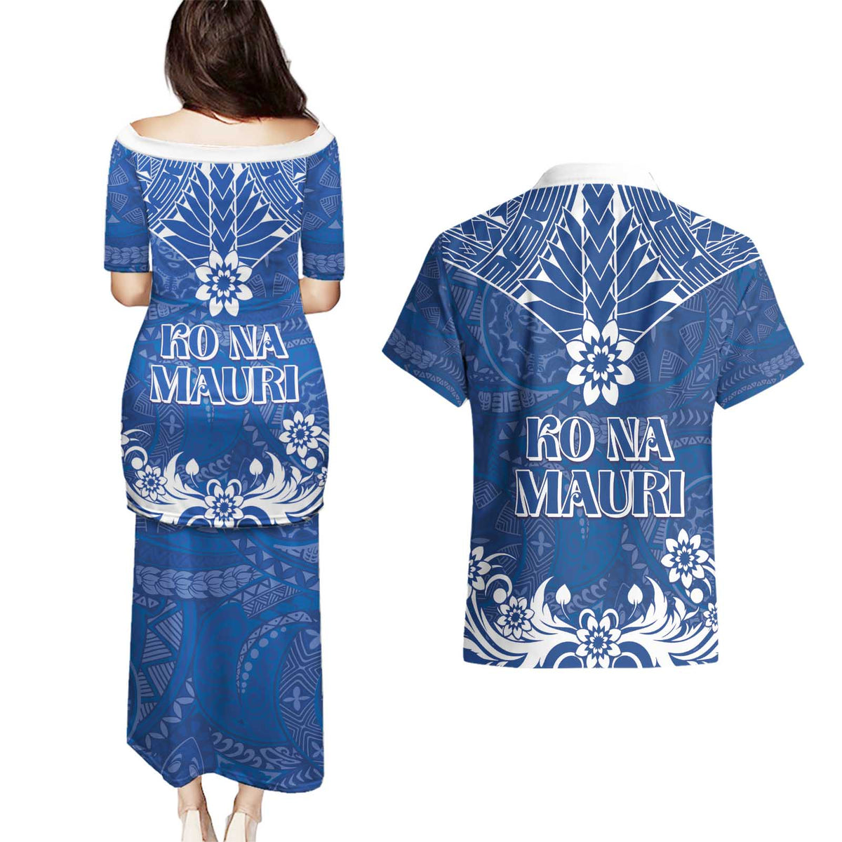 Wikin te Taetae ni Kiribati Couples Matching Puletasi and Hawaiian Shirt Pacific Tapa Pattern LT05 - Polynesian Pride
