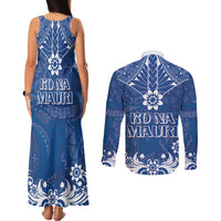 Wikin te Taetae ni Kiribati Couples Matching Tank Maxi Dress and Long Sleeve Button Shirt Pacific Tapa Pattern LT05 - Polynesian Pride