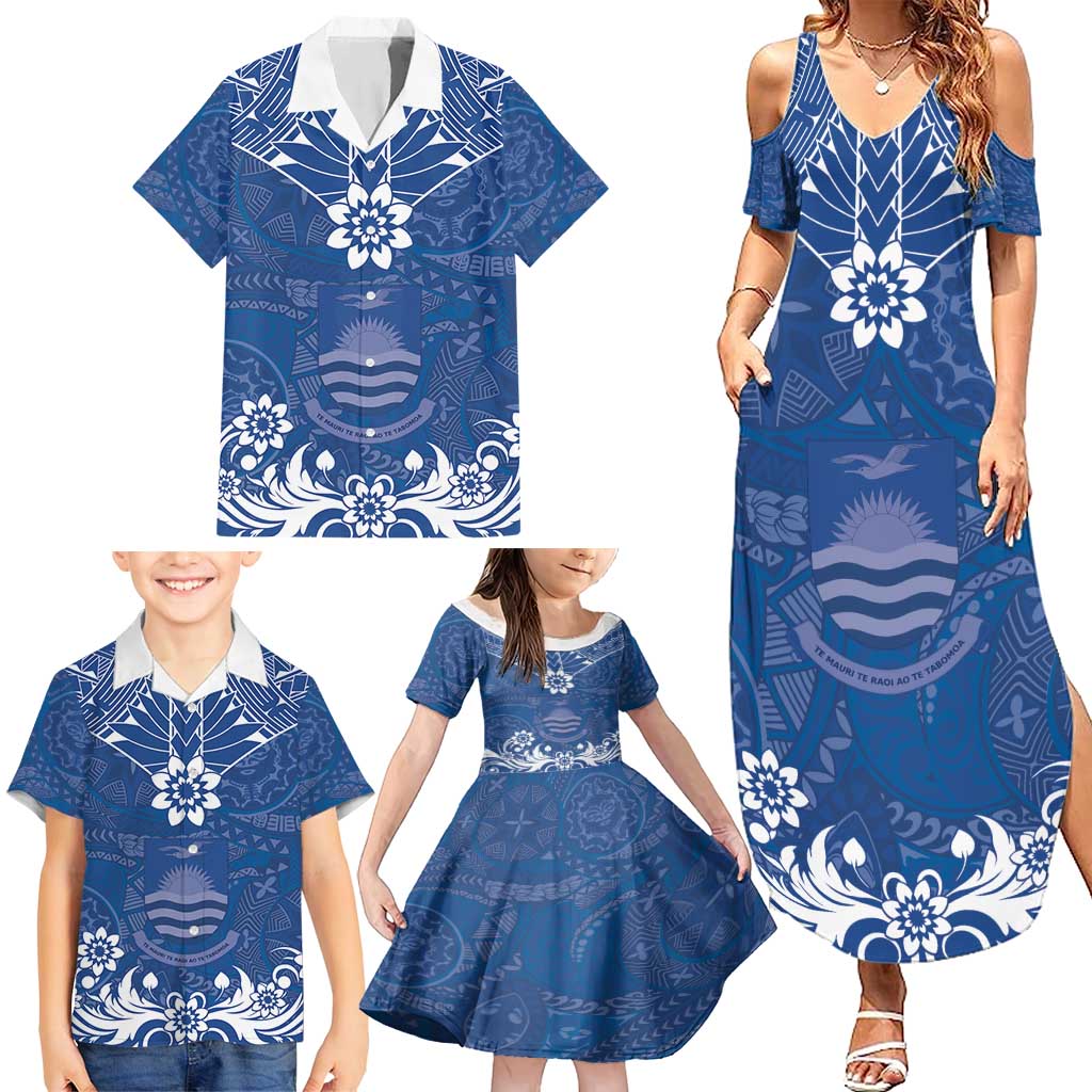 Wikin te Taetae ni Kiribati Family Matching Summer Maxi Dress and Hawaiian Shirt Pacific Tapa Pattern LT05 - Polynesian Pride