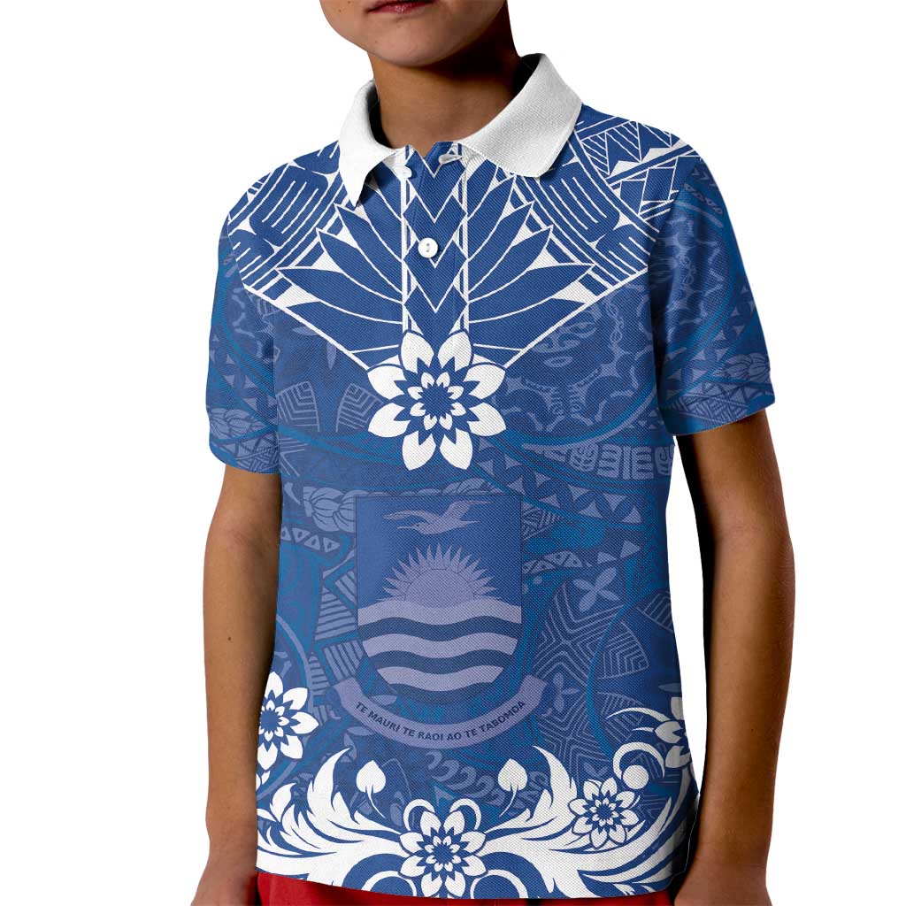 Wikin te Taetae ni Kiribati Kid Polo Shirt Pacific Tapa Pattern