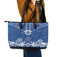Wikin te Taetae ni Kiribati Leather Tote Bag Pacific Tapa Pattern LT05 - Polynesian Pride