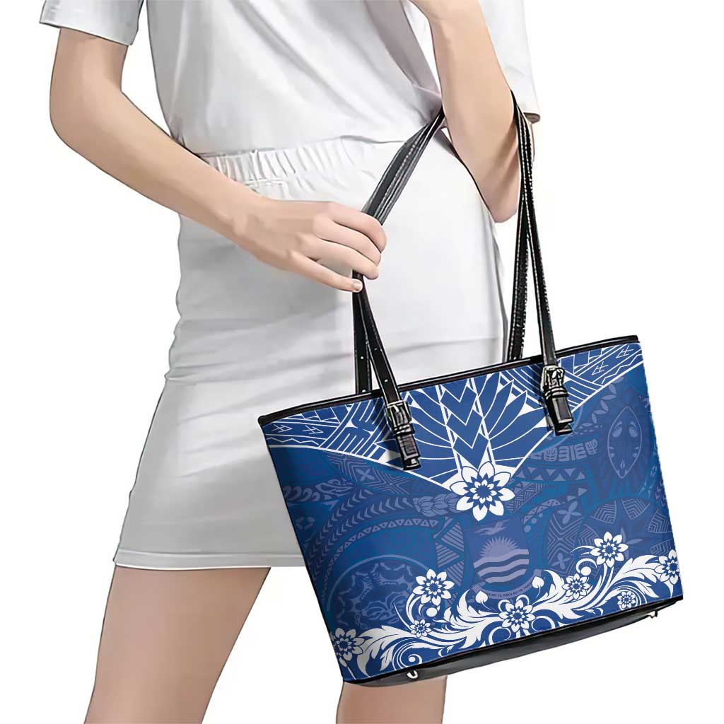Wikin te Taetae ni Kiribati Leather Tote Bag Pacific Tapa Pattern LT05 - Polynesian Pride