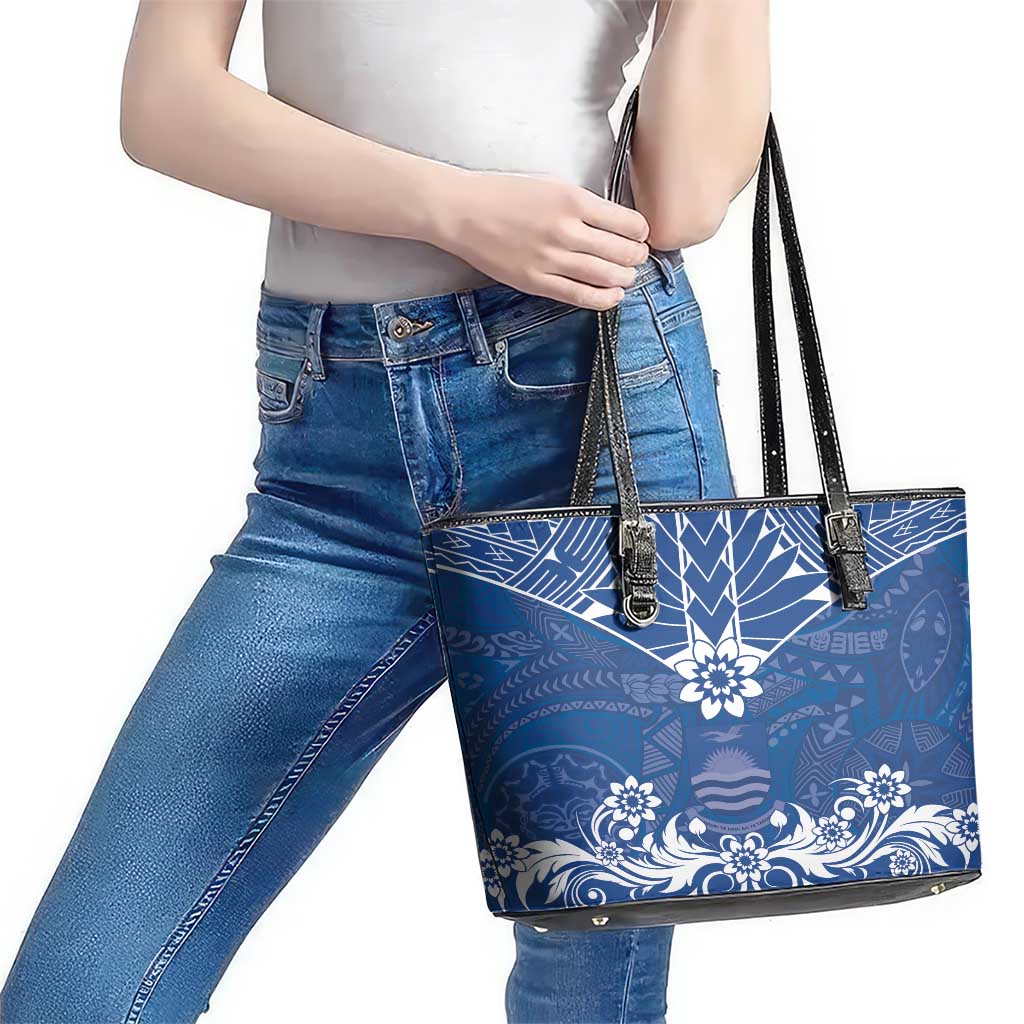Wikin te Taetae ni Kiribati Leather Tote Bag Pacific Tapa Pattern LT05 - Polynesian Pride