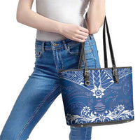 Wikin te Taetae ni Kiribati Leather Tote Bag Pacific Tapa Pattern LT05 - Polynesian Pride