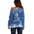 Wikin te Taetae ni Kiribati Off Shoulder Sweater Pacific Tapa Pattern