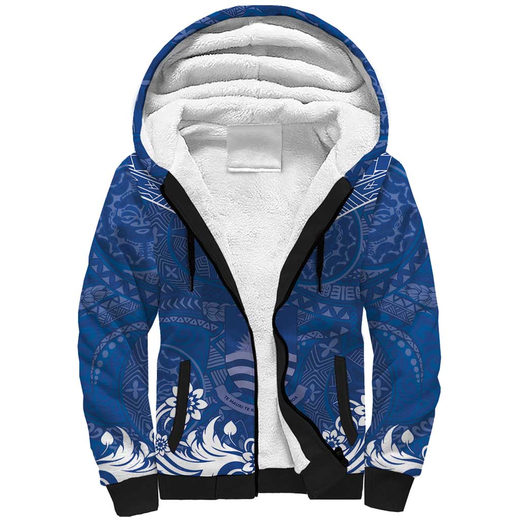 Wikin te Taetae ni Kiribati Sherpa Hoodie Pacific Tapa Pattern LT05 Unisex Blue - Polynesian Pride