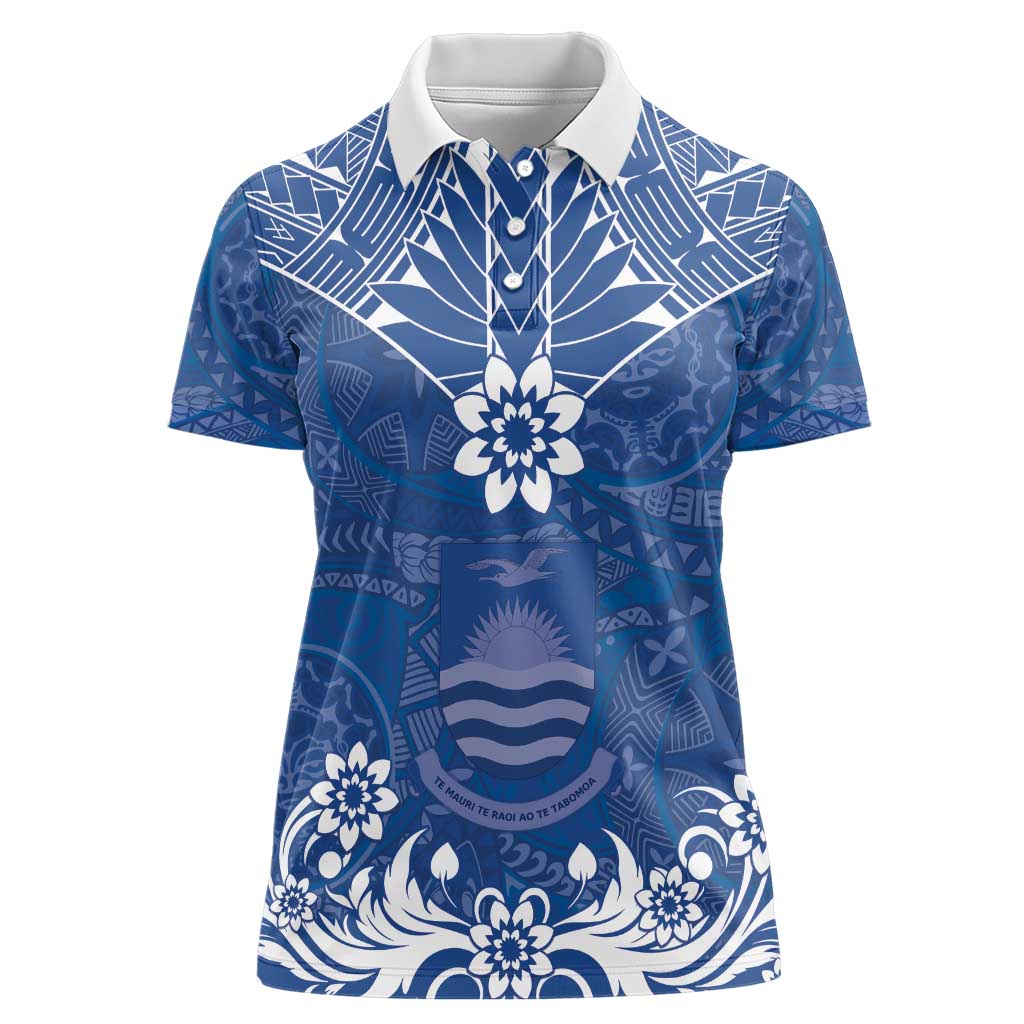 Wikin te Taetae ni Kiribati Women Polo Shirt Pacific Tapa Pattern