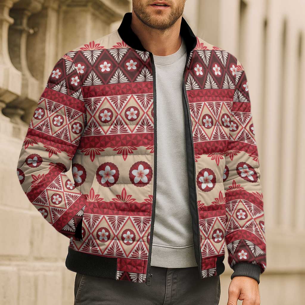 Tonga Language Week Bomber Puffer Jacket Lea Faka-Tonga Everyday LT05 - Polynesian Pride