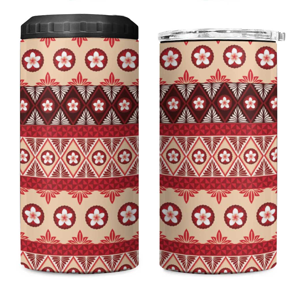 Tonga Language Week 4 in 1 Can Cooler Tumbler Lea Faka-Tonga Everyday LT05 One Size: 16 oz Beige - Polynesian Pride