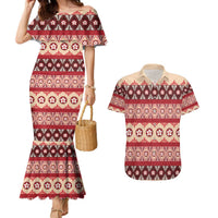 Tonga Language Week Couples Matching Mermaid Dress and Hawaiian Shirt Lea Faka-Tonga Everyday LT05 Beige - Polynesian Pride