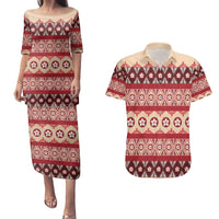 Tonga Language Week Couples Matching Puletasi and Hawaiian Shirt Lea Faka-Tonga Everyday LT05 Beige - Polynesian Pride