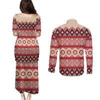 Tonga Language Week Couples Matching Puletasi and Long Sleeve Button Shirt Lea Faka-Tonga Everyday LT05 - Polynesian Pride