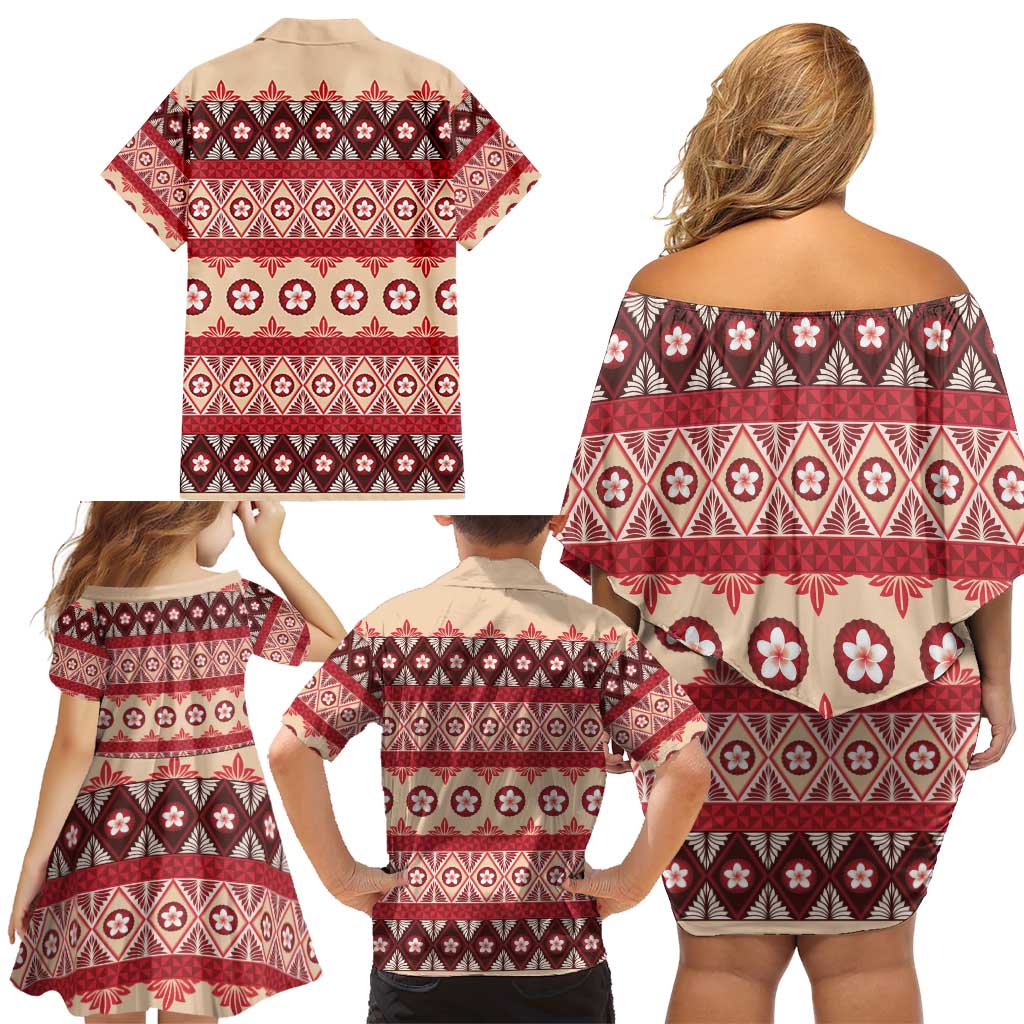 Tonga Language Week Family Matching Off Shoulder Short Dress and Hawaiian Shirt Lea Faka-Tonga Everyday - Polynesian Pride